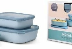 Mepal Set Cirqula Rechteckig 3-teilig (500+1000+2000) - Nordic Blu