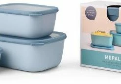 Mepal Set Cirqula Rechteckig 3-teilig (750+1500+3000) - Nordic Blue