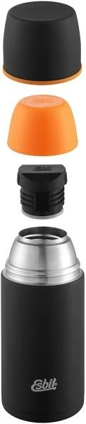 Esbit Edelstahl Isolierflasche, 1L, Schwarz – Bild 4