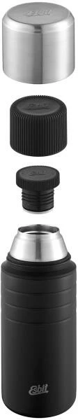 Esbit MAJORIS Edelstahl Isolierflasche Mit Doppelwandigem Edelstahl-Becher, 0.75L, Schwarz – Bild 3