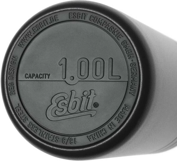 Esbit MAJORIS Edelstahl Weithals Isolierflasche, 1L, Schwarz – Bild 2