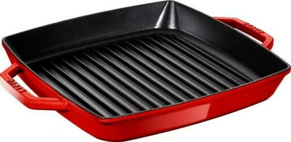Staub Grillpfanne Mit Seitengriffen Quadratisch In Kirschrot