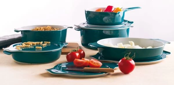 Eschenbach Flacher Topf Mit Deckel Cook & Serve In Türkisgrün 18 Cm / 0,6 Liter – Bild 4