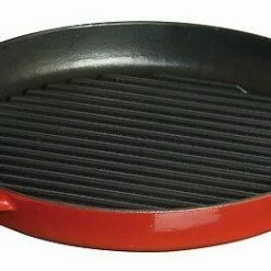 Staub Grillpfanne Rund Mit Seitengriffen In Kirschrot 30 Cm